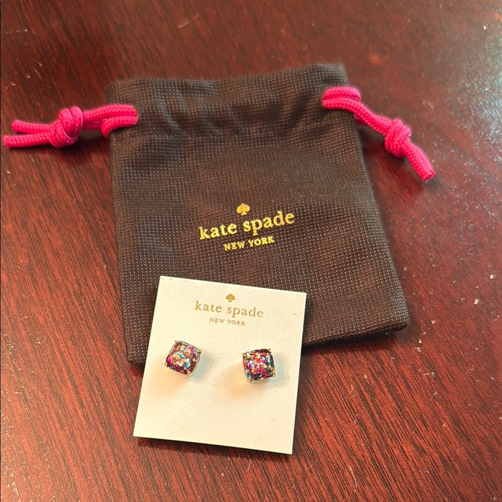 Kate Spade multi-color glitter Stud Earrings NWT